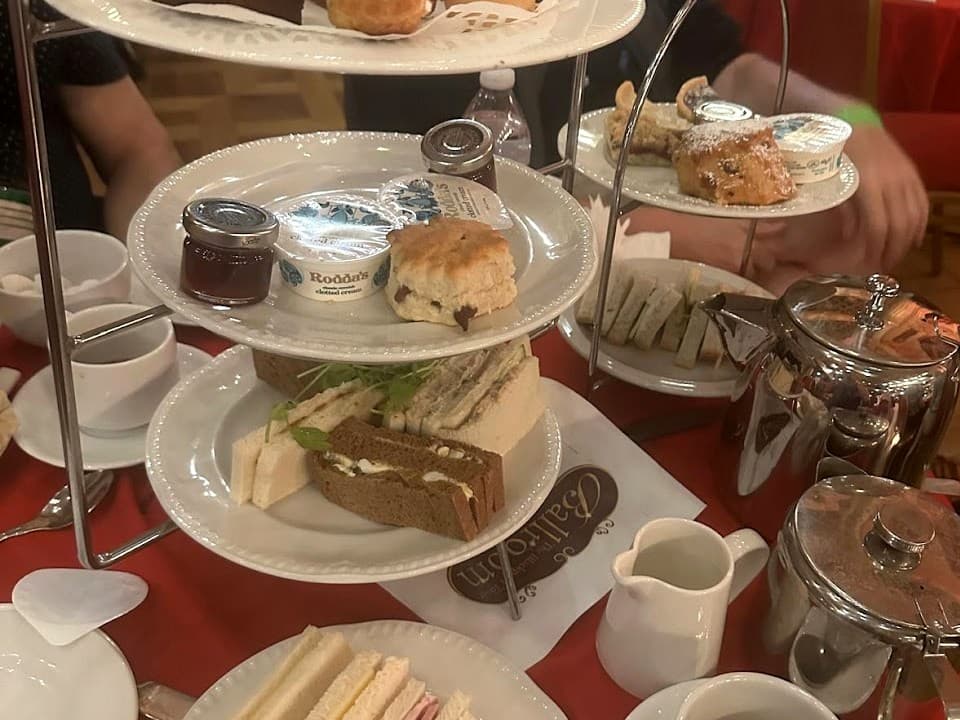 Afternoon tea during a social outing.